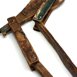 Sweet and Colorful Antique Cigar Box Wood Jointed Acrobat on Long Post