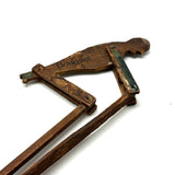 Sweet and Colorful Antique Cigar Box Wood Jointed Acrobat on Long Post