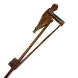 Sweet and Colorful Antique Cigar Box Wood Jointed Acrobat on Long Post