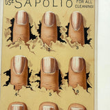 Excellent Graphics 1890 Sapolio Trade Card, with Nail Readings on Reverse