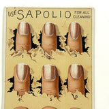 Excellent Graphics 1890 Sapolio Trade Card, with Nail Readings on Reverse