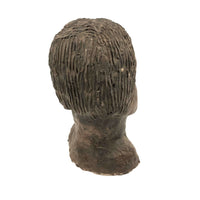 Expressive Hand-sculpted Clay Bust of a Sensitive Looking Boy