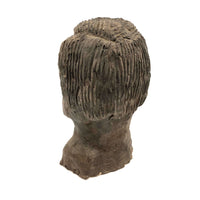 Expressive Hand-sculpted Clay Bust of a Sensitive Looking Boy