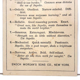 Excellent Graphics 1890 Sapolio Trade Card, with Nail Readings on Reverse