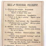 Excellent Graphics 1890 Sapolio Trade Card, with Nail Readings on Reverse