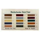 Handsome F.O Pierce Co. Knickerbocker Deck Paint Color Samples Trifold Brochure, c. 1900