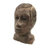 Expressive Hand-sculpted Clay Bust of a Sensitive Looking Boy