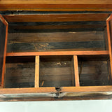 Incredible Late 18th/Early 19th Century Prisoner of War Book Shaped Straw Work Sewing Box with Four Inlaid Watercolors