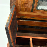Incredible Late 18th/Early 19th Century Prisoner of War Book Shaped Straw Work Sewing Box with Four Inlaid Watercolors