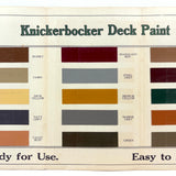Handsome F.O Pierce Co. Knickerbocker Deck Paint Color Samples Trifold Brochure, c. 1900
