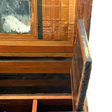 Incredible Late 18th/Early 19th Century Prisoner of War Book Shaped Straw Work Sewing Box with Four Inlaid Watercolors