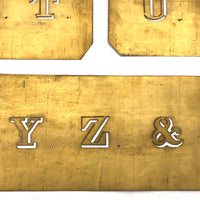 Paper Thin Beautiful Antique Brass Architect's Alphabet Stencil Set (Set A)