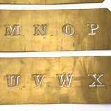 Paper Thin Beautiful Antique Brass Architect's Alphabet Stencil Set (Set A)