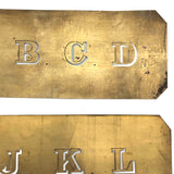 Paper Thin Beautiful Antique Brass Architect's Alphabet Stencil Set (Set A)