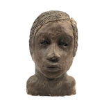 Expressive Hand-sculpted Clay Bust of a Sensitive Looking Boy