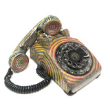 C. 1970s Richly Resonant Rotary Phone in Rasta Colors