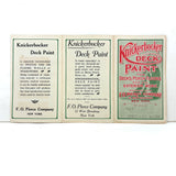Handsome F.O Pierce Co. Knickerbocker Deck Paint Color Samples Trifold Brochure, c. 1900
