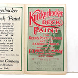 Handsome F.O Pierce Co. Knickerbocker Deck Paint Color Samples Trifold Brochure, c. 1900