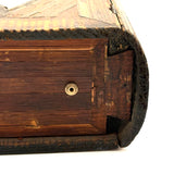 Incredible Late 18th/Early 19th Century Prisoner of War Book Shaped Straw Work Sewing Box with Four Inlaid Watercolors
