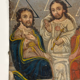 La Santísima Trinidad (The Holy Trinity), 19th Century Spanish Colonial Retablo, Oil on Tin