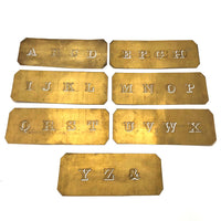 Paper Thin Beautiful Antique Brass Architect's Alphabet Stencil Set (Set A)