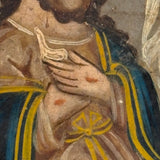 La Santísima Trinidad (The Holy Trinity), 19th Century Spanish Colonial Retablo, Oil on Tin