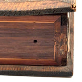 Incredible Late 18th/Early 19th Century Prisoner of War Book Shaped Straw Work Sewing Box with Four Inlaid Watercolors