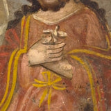La Santísima Trinidad (The Holy Trinity), 19th Century Spanish Colonial Retablo, Oil on Tin