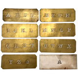 Paper Thin Beautiful Antique Brass Architect's Alphabet Stencil Set (Set A)