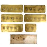 Paper Thin Beautiful Antique Brass Architect's Alphabet Stencil Set (Set K)