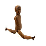 Antique Carved Jig Figure with Wonderful Graphite Drawn Face, Never Any Arms, and Dainty Boots!