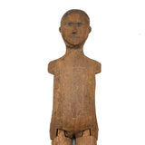 Antique Carved Jig Figure with Wonderful Graphite Drawn Face, Never Any Arms, and Dainty Boots!