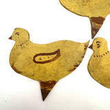 Three Sweet Old Yellow Garden Chicks