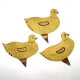Three Sweet Old Yellow Garden Chicks