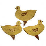 Three Sweet Old Yellow Garden Chicks