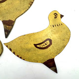 Three Sweet Old Yellow Garden Chicks