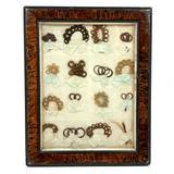 Marvelous Mementos: Pristine Condition c. Mid 19th Century Hair Album Page with 16 Ribbon Tethered Samples