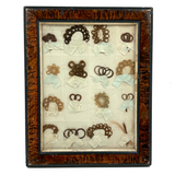 Marvelous Mementos: Pristine Condition c. Mid 19th Century Hair Album Page with 16 Ribbon Tethered Samples