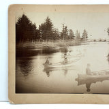 There and Back, Ethereal and Unusual Double Exposure (I believe) Cabinet Card of Canoers, JA French, Keene NH