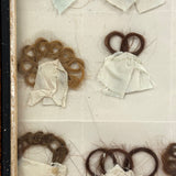 Marvelous Mementos: Pristine Condition c. Mid 19th Century Hair Album Page with 16 Ribbon Tethered Samples