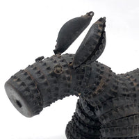 Vintage Folk Art Bottle Cap Black Doggy with Moveable Ears