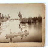 There and Back, Ethereal and Unusual Double Exposure (I believe) Cabinet Card of Canoers, JA French, Keene NH