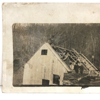 Putting the Roof On, Atmospheric 1914 Vermont RPPC