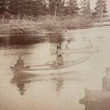There and Back, Ethereal and Unusual Double Exposure (I believe) Cabinet Card of Canoers, JA French, Keene NH