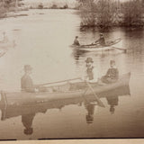 There and Back, Ethereal and Unusual Double Exposure (I believe) Cabinet Card of Canoers, JA French, Keene NH