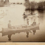 There and Back, Ethereal and Unusual Double Exposure (I believe) Cabinet Card of Canoers, JA French, Keene NH