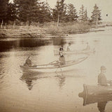 There and Back, Ethereal and Unusual Double Exposure (I believe) Cabinet Card of Canoers, JA French, Keene NH