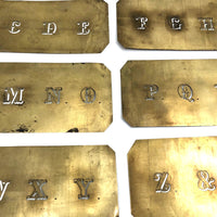 Paper Thin Beautiful Antique Brass Architect's Alphabet Stencil Set (Set K)