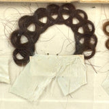 Marvelous Mementos: Pristine Condition c. Mid 19th Century Hair Album Page with 16 Ribbon Tethered Samples