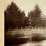 There and Back, Ethereal and Unusual Double Exposure (I believe) Cabinet Card of Canoers, JA French, Keene NH